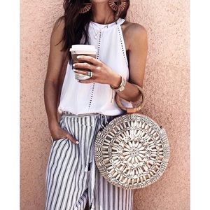 Anthropologie Cloth & Stone Cutout Halter Top